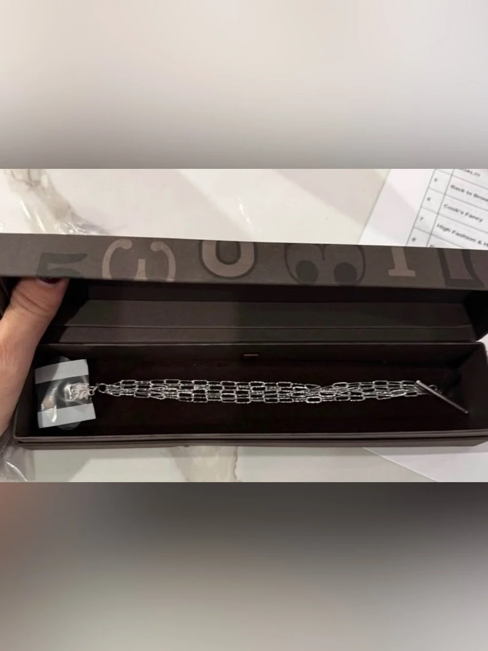 The Bull Stock Market Silver Multi-Row Chain Bracelet - NWT